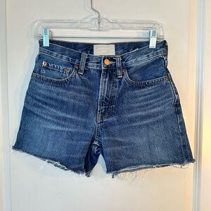 Everlane The Denim Hugh Waisted Taw Hem Organic Jean Shorts, Size 24